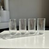 Set of 4 transparent twisted water glasses H:12cm