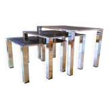 3 Chrome Coffee Tables Design 70s' Italy