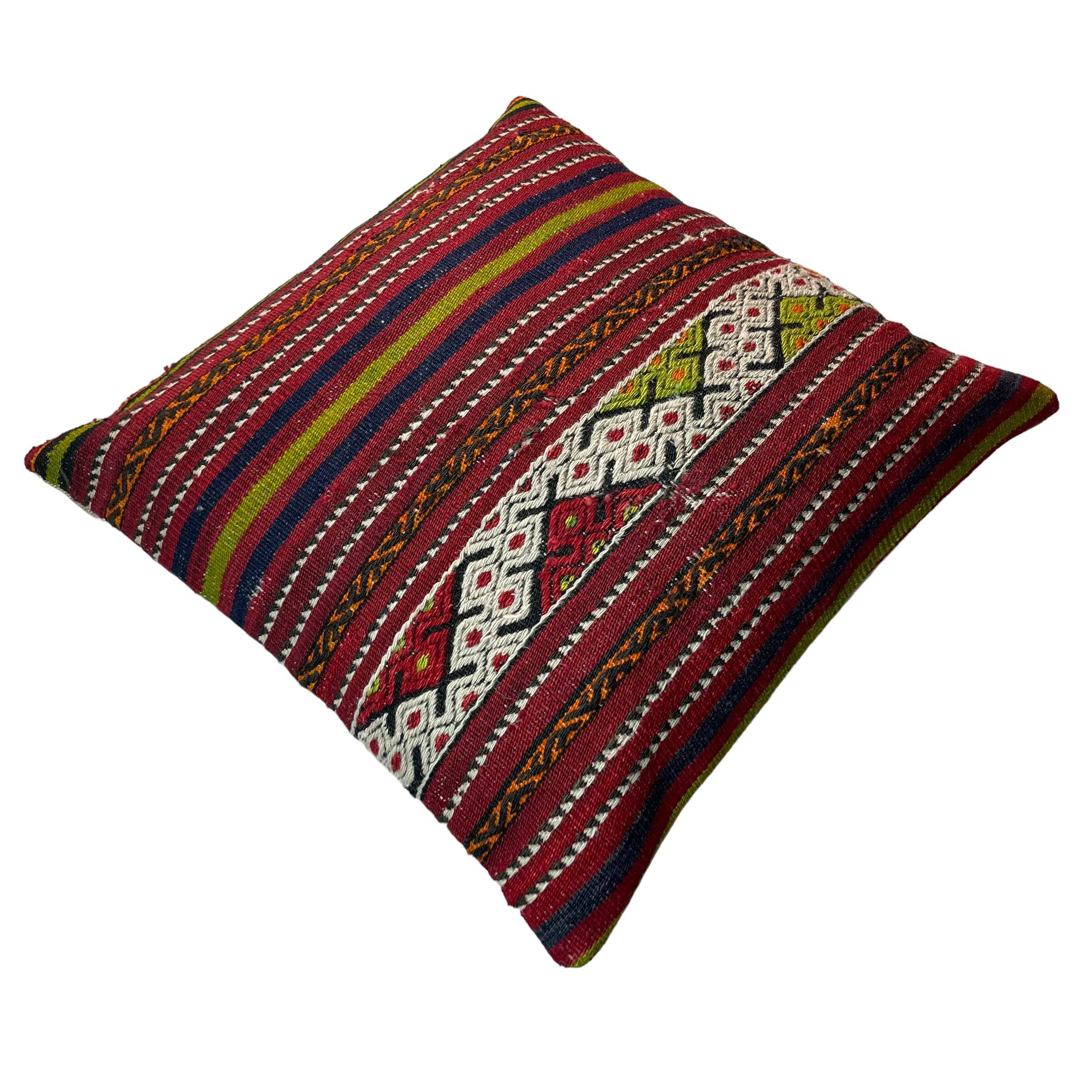 Vintage turkish kilim cushion cover , 55 x 55 cm