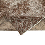 Handmade rustic anatolian 1980s 192 cm x 332 cm brown rug