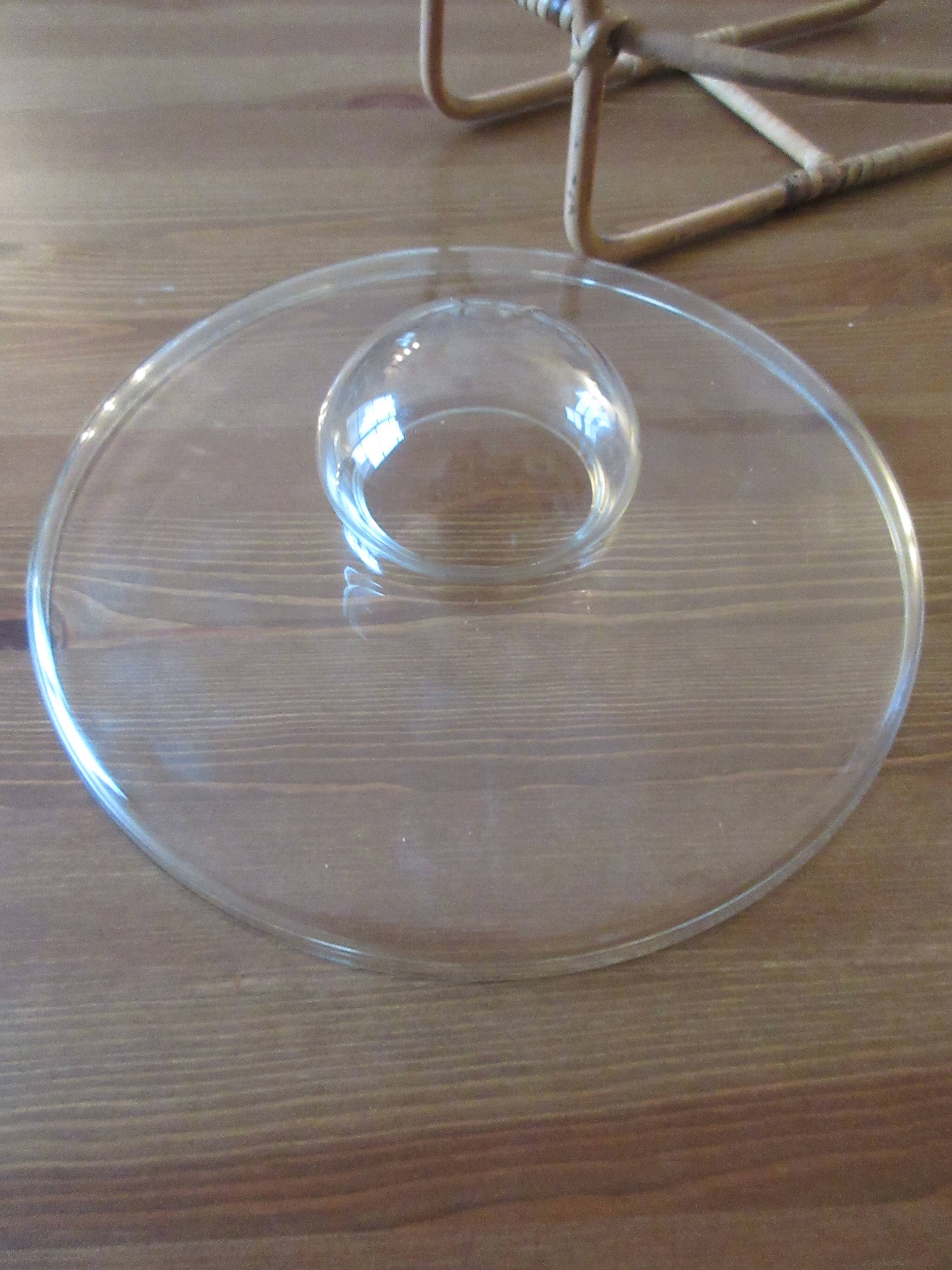 Vintage Bodum glass and rattan vegetable