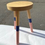 Wooden stool tricolour feet