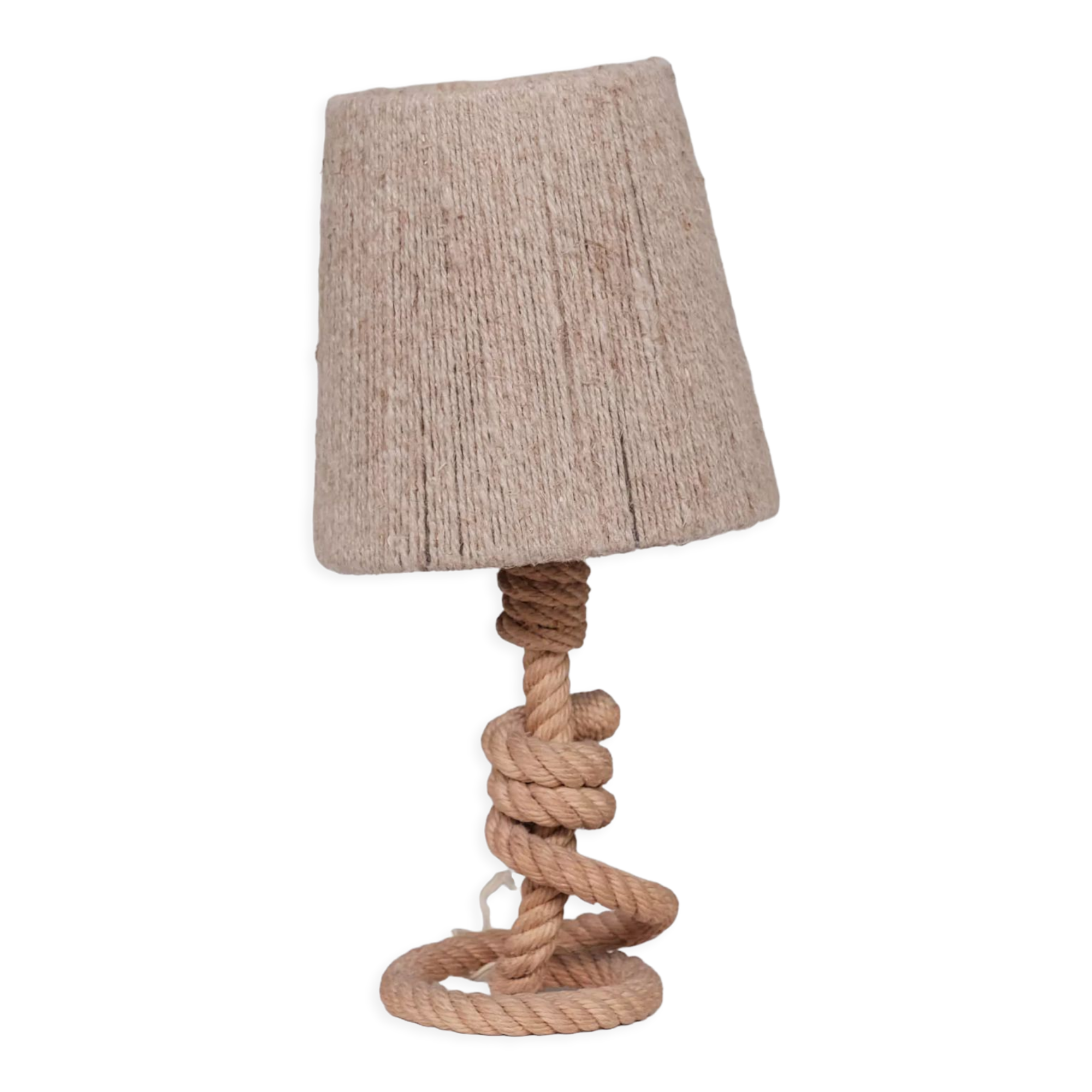 French mid-century rope table lamp