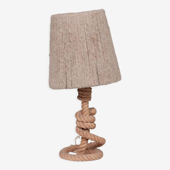 French mid-century rope table lamp