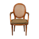 Fauteuil de bureau de style Louis XVI cannage et tissu