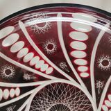 Pocket tray in glass lined plum color and cut