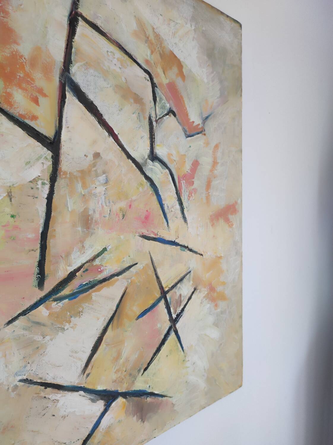 Peinture ancienne 1972 création abstraite