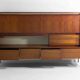 Minimalist backlit highboard in teak, Belgium 1960s