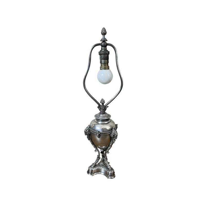 Lampe en métal argenté