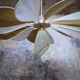 Linen suspension, rattan and vintage old globe