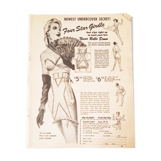 Affiche publicitaire de lingerie Pin-Up des années 40