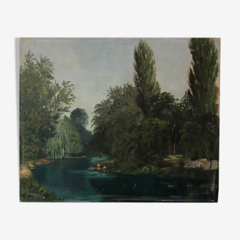 Peinture à l’huile « la Seine »