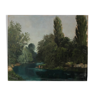 Peinture à l’huile « la Seine »
