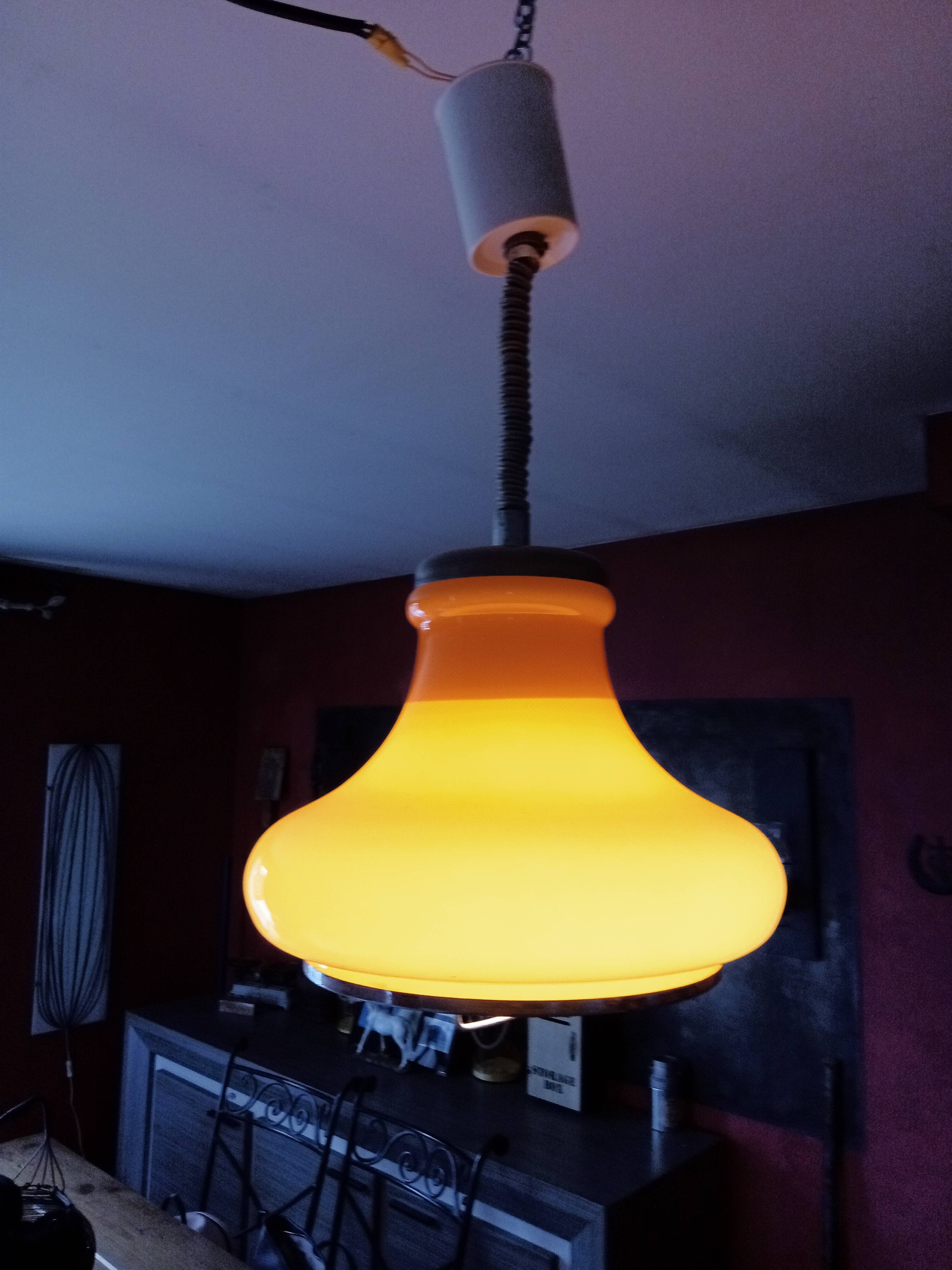 VINTAGE SUSPENSION MONTE ET DESCENDS / ORANGE GLOBE / 70s/80s
