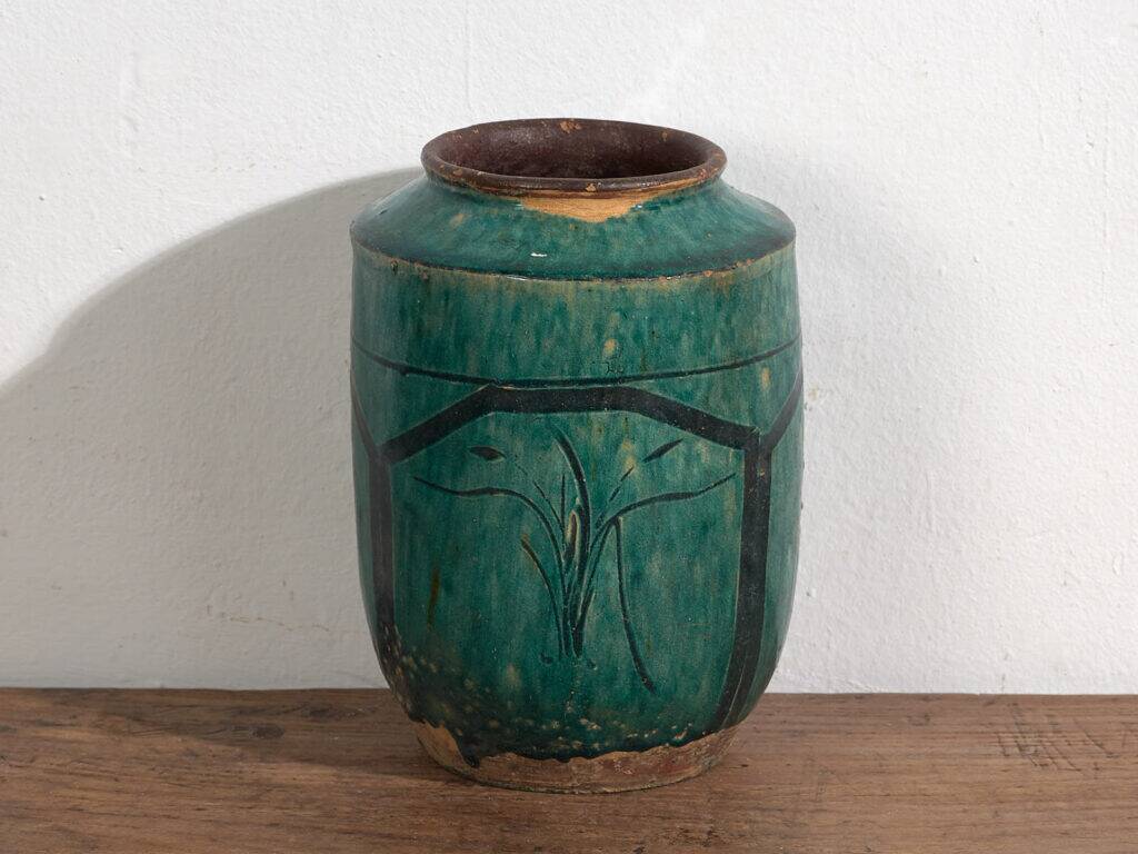 Antique enamelled vase with floral patterns (c.1820) #15