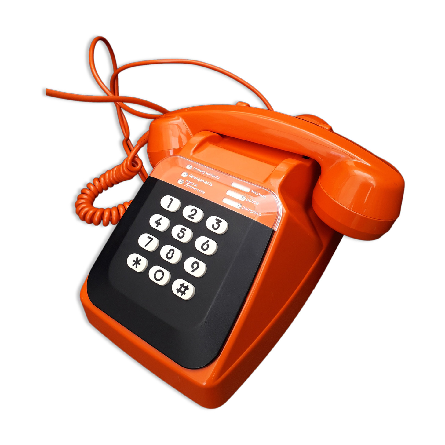 Old vintage orange phone s63 socotel