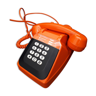 Old vintage orange phone s63 socotel