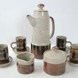 Vintage coffee service 1970 peasant sandstone Japan