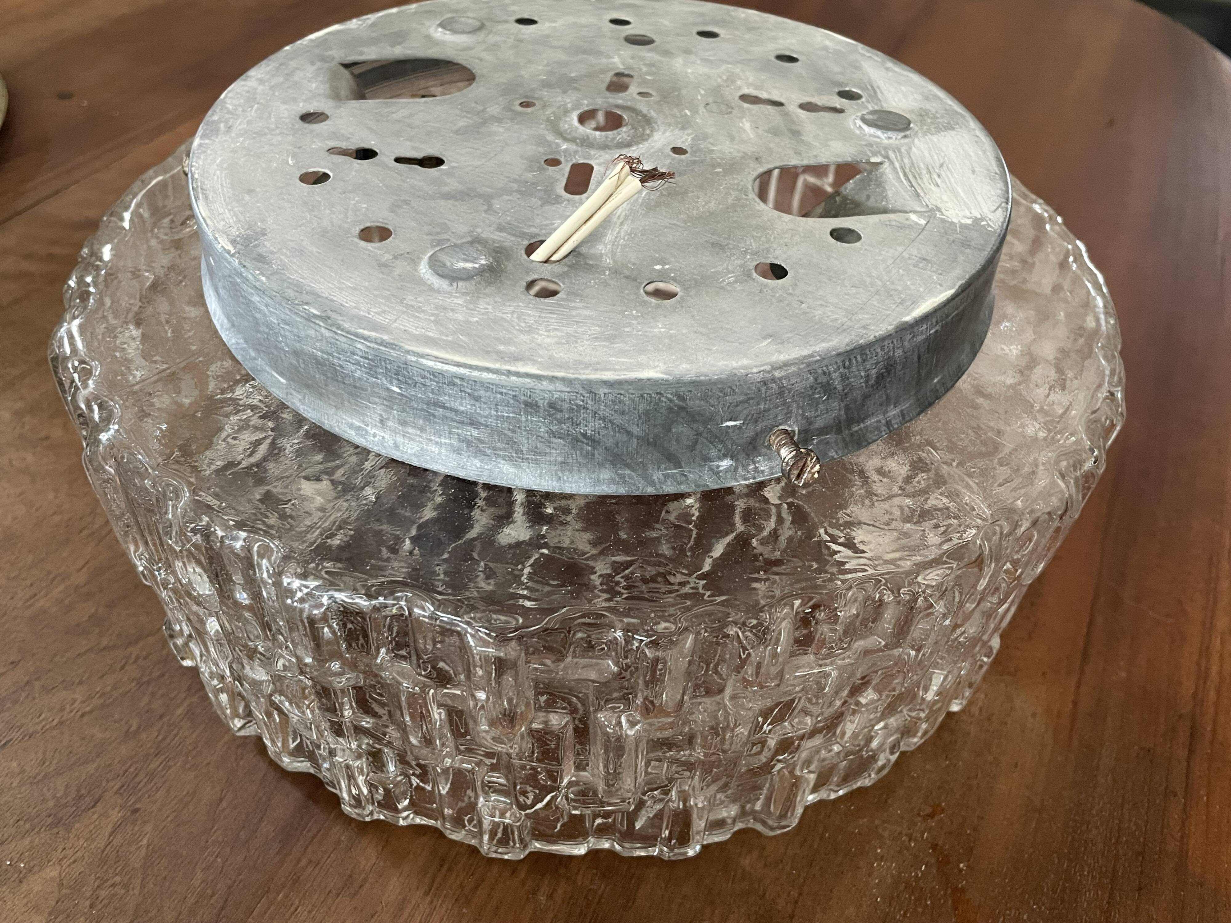 Round vintage glass ceiling light 24cm