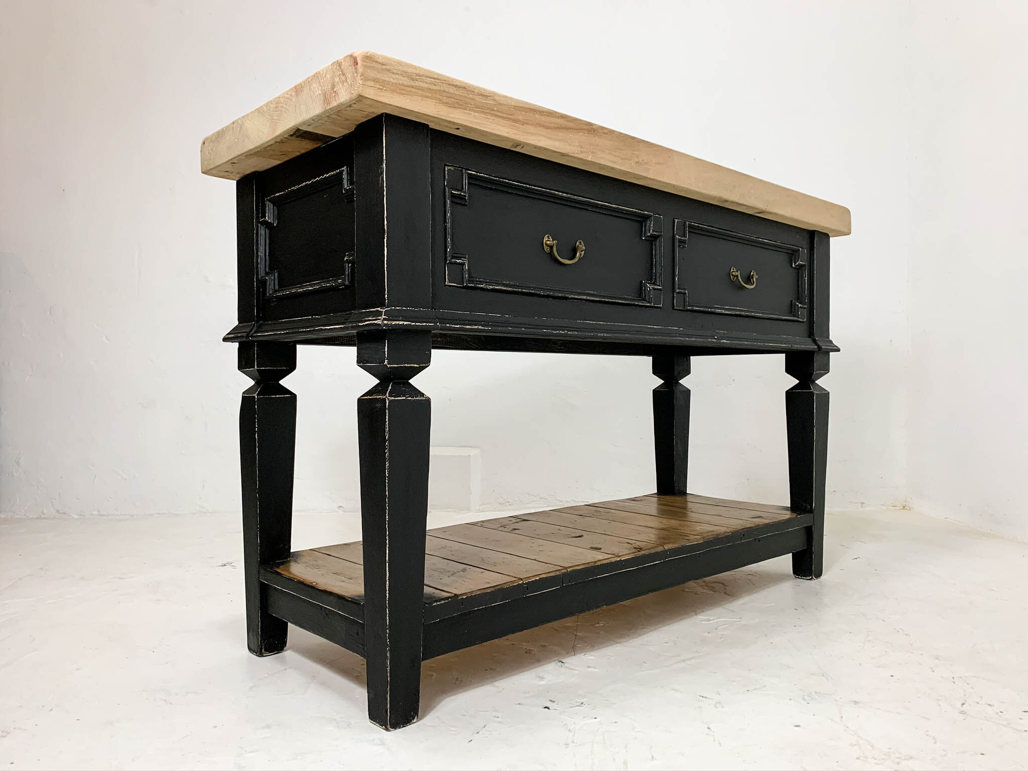 Century chopping block worktable butcher block kitchen island 20th