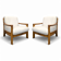 Pair of Danish armchairs from the 80s in bouclé fabric