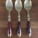Mocha spoons made of brass and wood