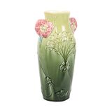 French Art Nouveau Vase Majolica Gustave De Bruyn 29cm