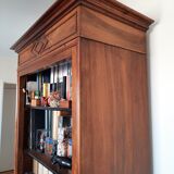Walnut cabinet with Louis Philippe mirror door