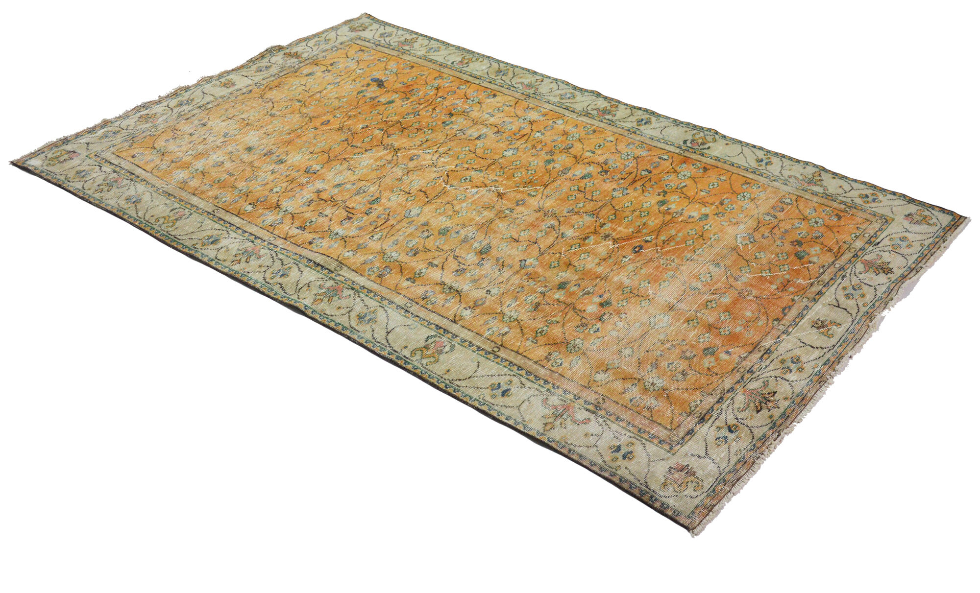 Anatolian handmade vintage rug 275 cm x 168 cm