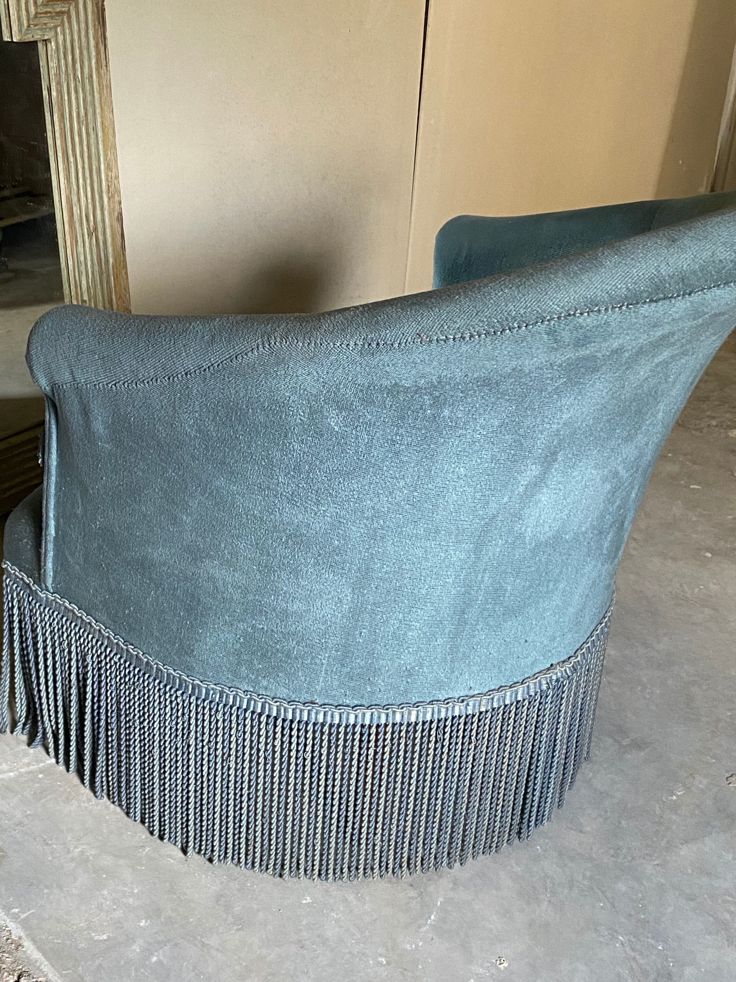 Velvet toad armchair