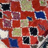 Colorful Boucherouite Berber rug - 140 x 167 cm