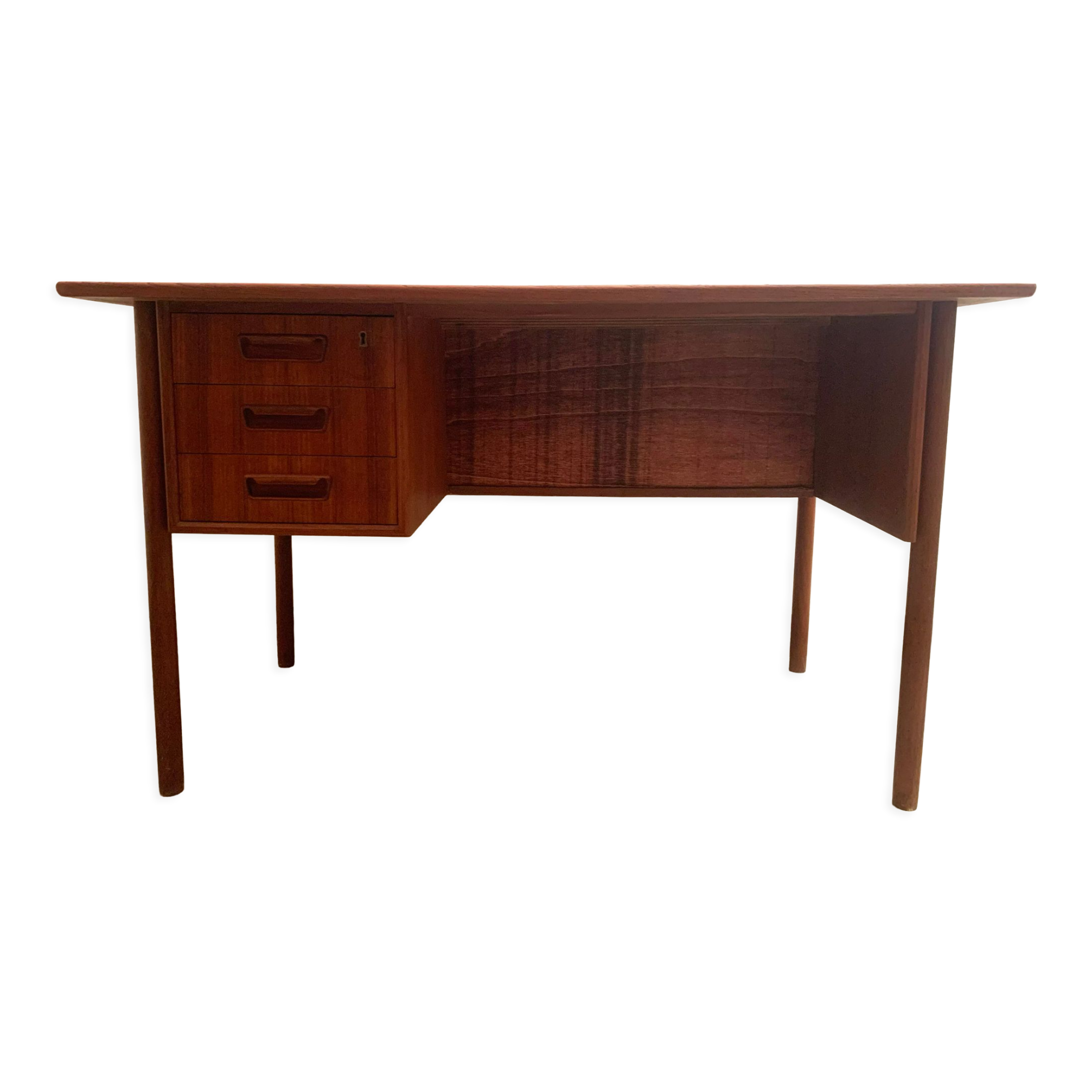 Vintage Danish teak desk by Gunnar Nielsen Tibergaard, 1960