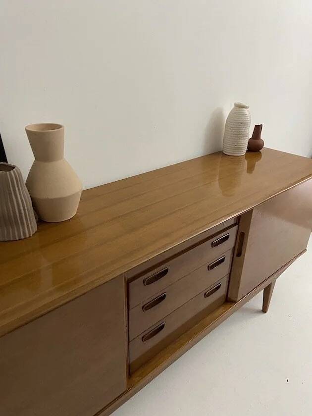 Vintage teak sideboard in Scandinavian style