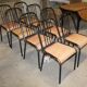 Set of 8 chairs in tubular metal