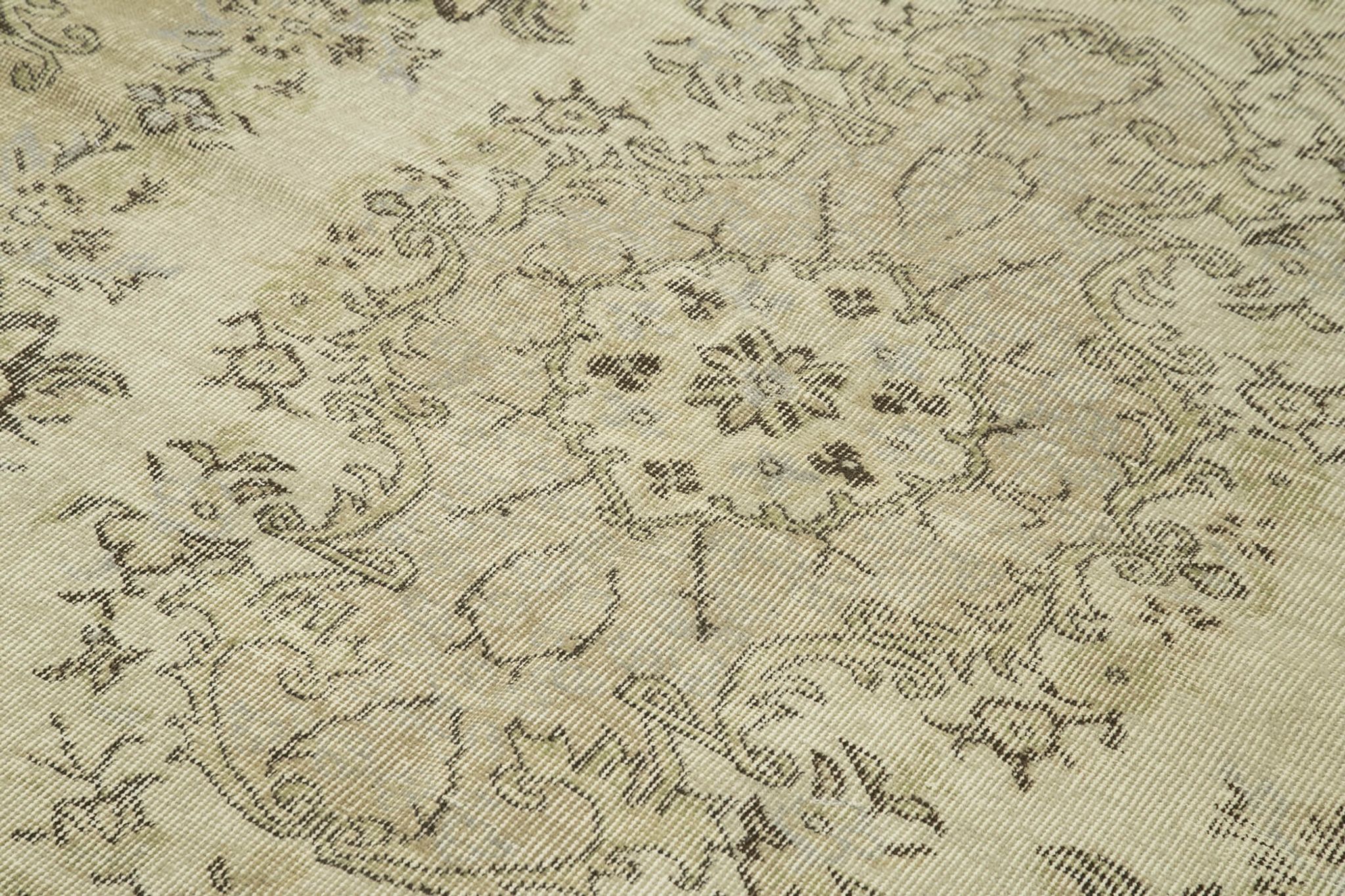 Handmade antique oriental beige rug 177 cm x 276 cm