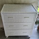 Rattan chest of drawers 70s