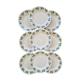 Set of 9 flat plates Paulette H.B.C Choisy le Roi