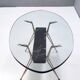 Vintage Oval Glass Coffee Table with Portoro Marble and Iron Base, Italy