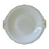 Hollow dish in white porcelain, golden lip.