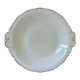 Hollow dish in white porcelain, golden lip.