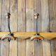 Wall coat rack in wood and old metal