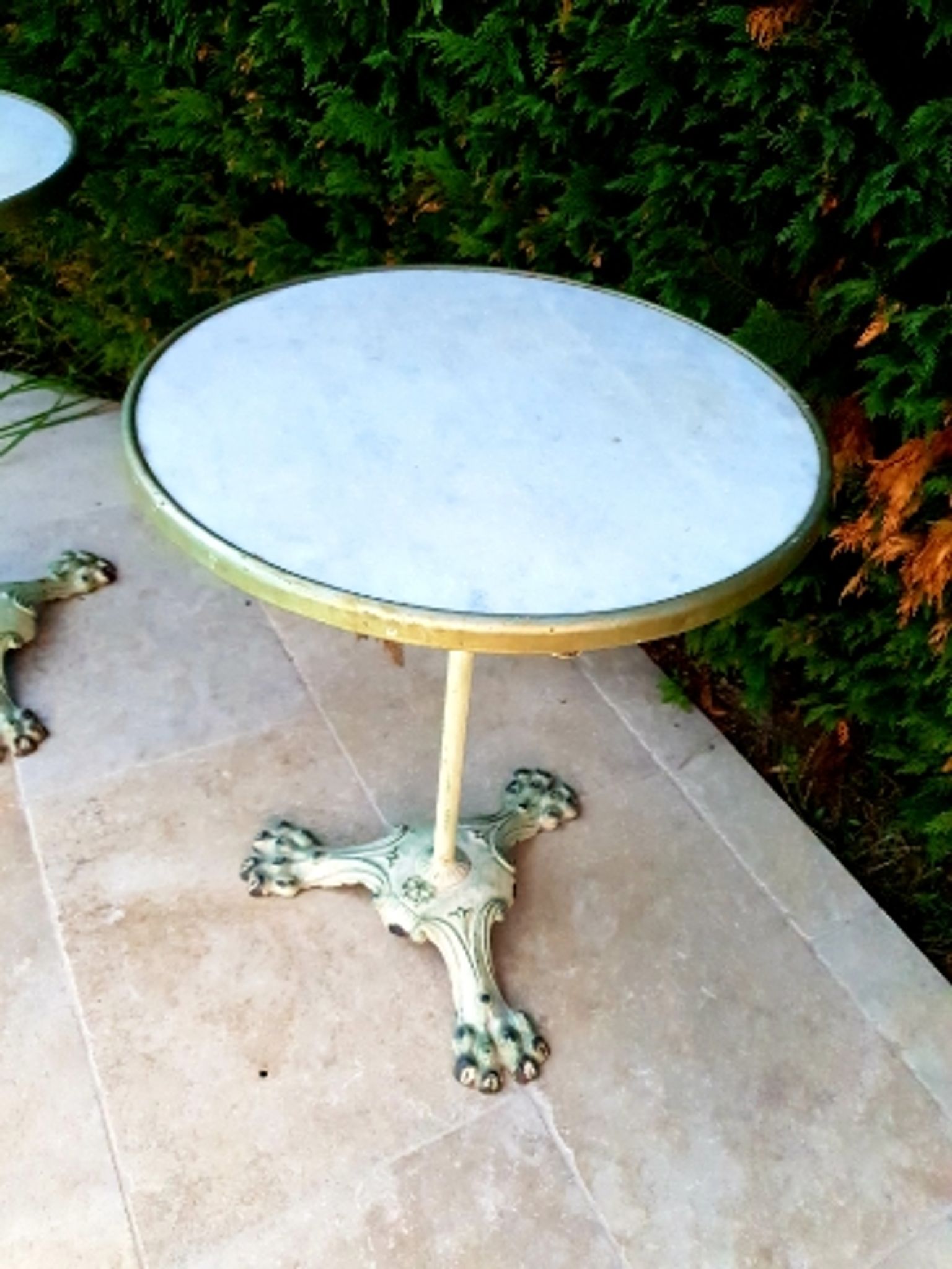 Pair of bistro gueridon late 19th century early 20th