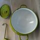 Vintage green enamelled tin soup tureen