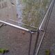 Square coffee table of Max Sauze in chromed structure and glass circa 70