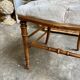 Napoleon III chair in dark wood and beige cotton velvet.