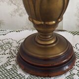 Lampe à poser en bronze et verre, Art Nouveau