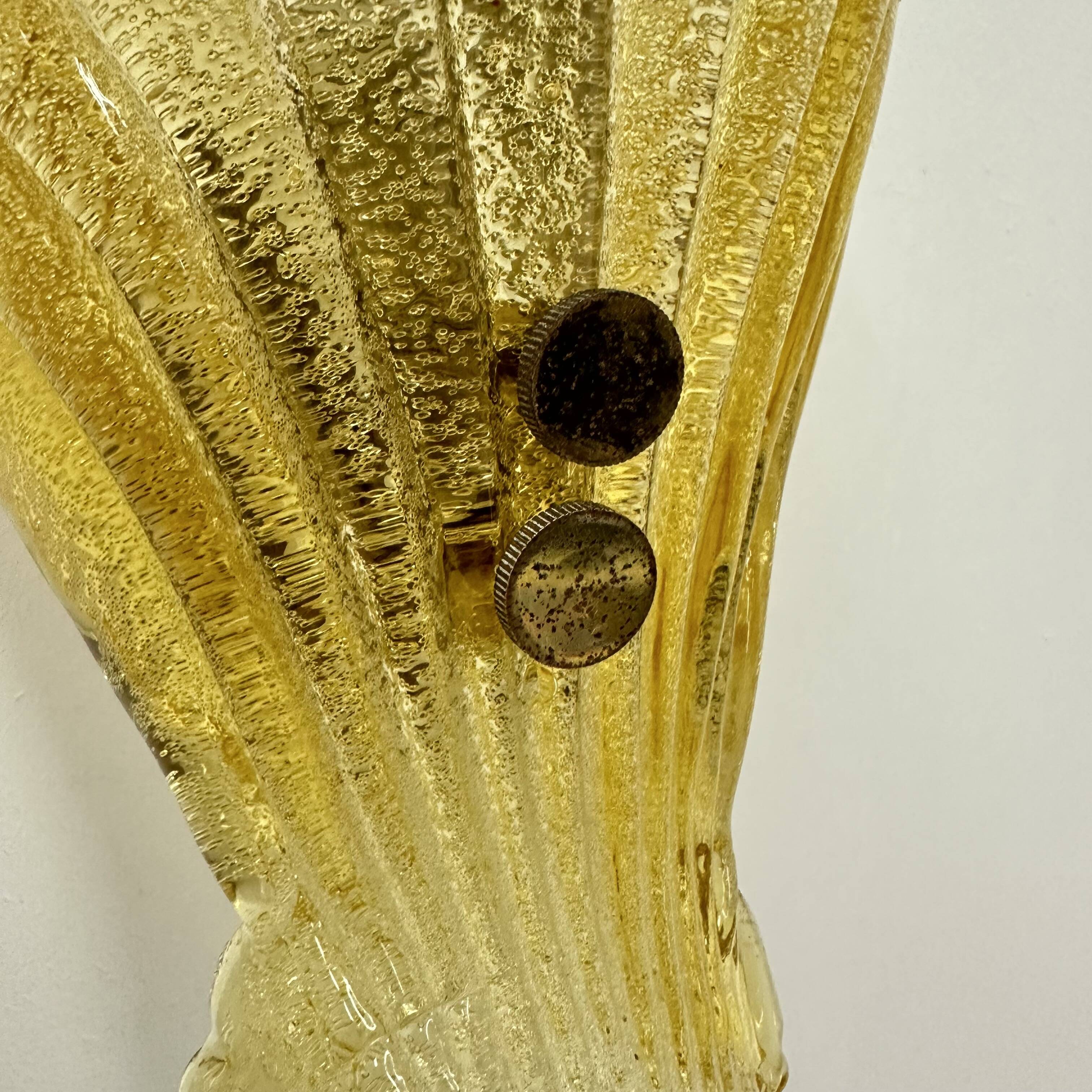 Set of 2 Sölken leuchten Murano glass shell wall lamps , 1970s