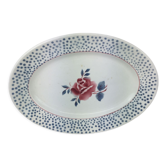 Old oval shaped dish made in france Digoin Sarreguemines model *rené*