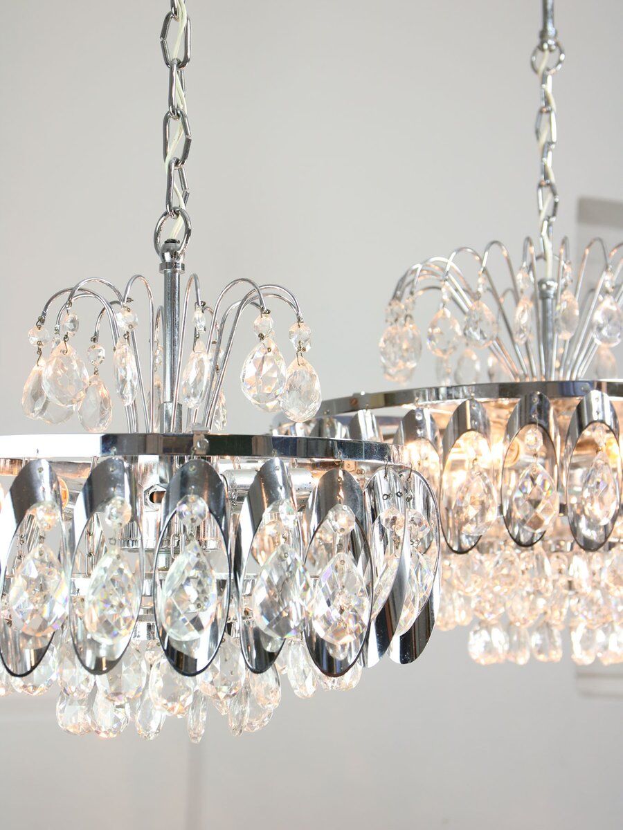 Small vintage Viennese crystal chandelier, 1970s