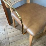 Red Edition cane chair in tobacco leather